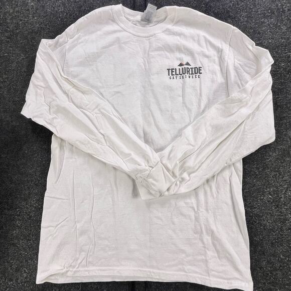 Gildan Shirt Mens Medium Long Sleeve Telluride Gay Ski Week Out is In LGBTQ - Picture 1 of 6